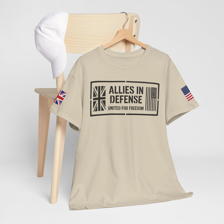 UK &amp; US Allies Defence Veteran Tee — Flags on Sleeves