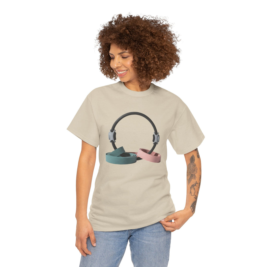 Pilates Band Workout Shirt – soft, breathable fabric designed for resistance band exercises. Comfortable, flexible, and perfect for Pilates sessions or workouts.