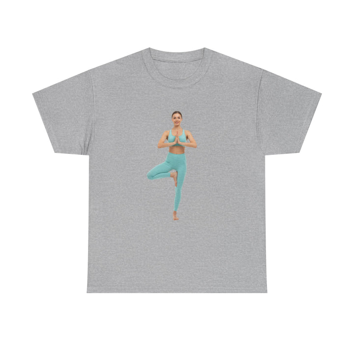 Yoga Pose Tee – soft, breathable cotton featuring a stylish yoga pose design. Perfect for yoga practice, meditation, or casual mindful lifestyle wear.