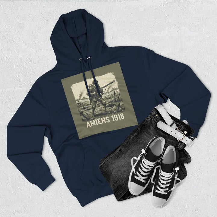 Amiens 1918 Hoodie — Vintage WWI Soldier Graphic Pullover