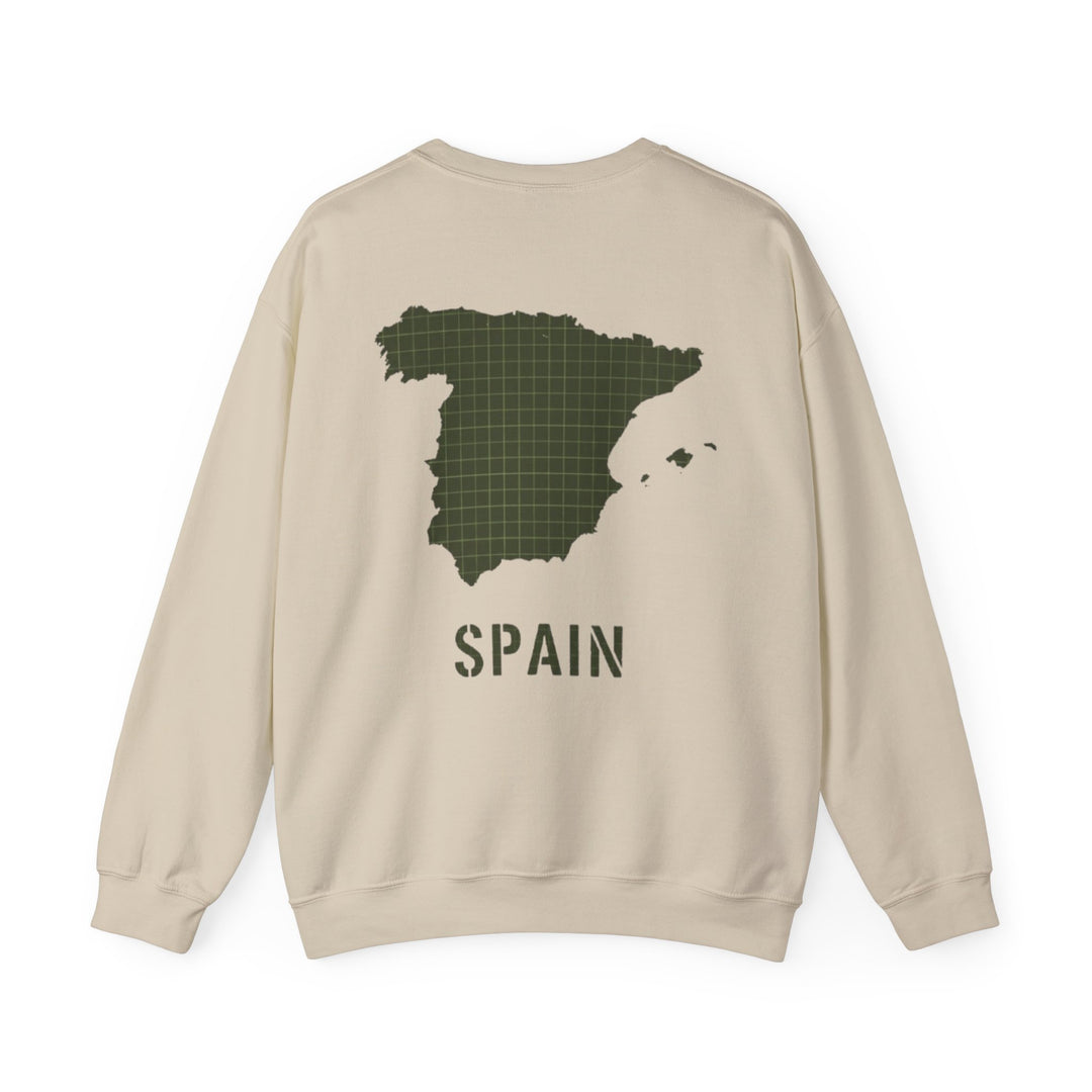 Spain Map Crewneck Sweatshirt — GALLUS Logo Travel Pullover