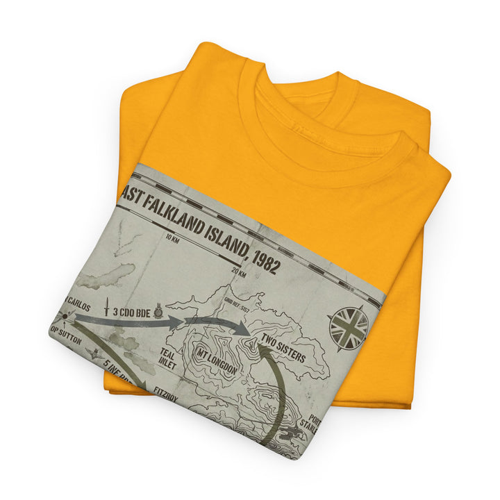 East Falkland 1982 Map T-Shirt — Port Stanley Victory Graphic