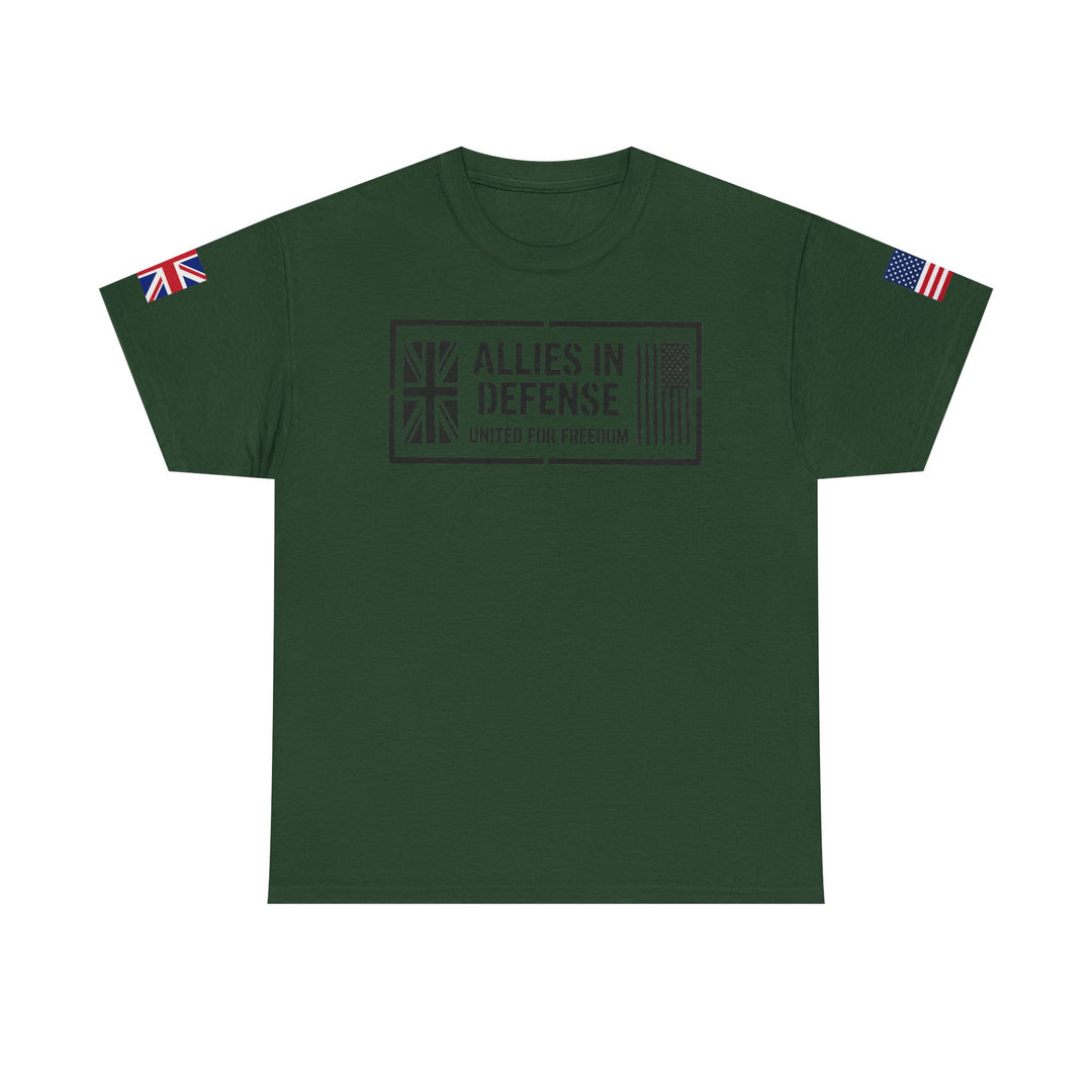 UK &amp; US Allies Defence Veteran Tee — Flags on Sleeves