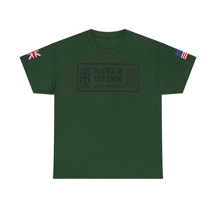 UK &amp; US Allies Defence Veteran Tee — Flags on Sleeves