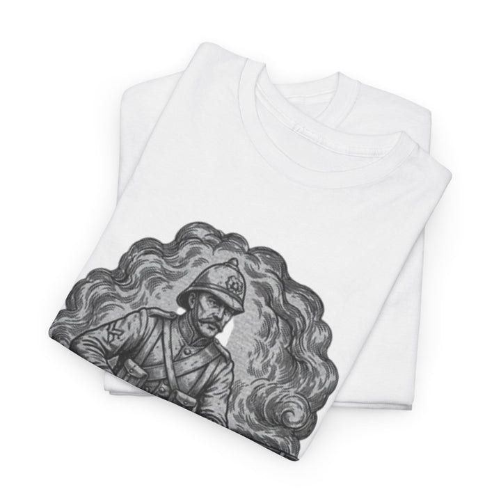 Soldier 1879 T-Shirt featuring a vintage Rorke’s Drift–style rifleman illustration. A bold Anglo-Zulu War tribute design.