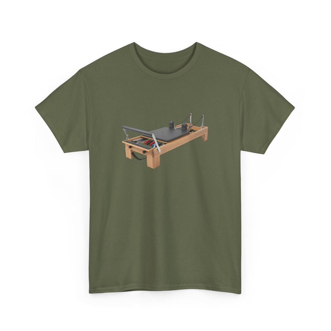 Pilates Reformer Tee – soft, breathable cotton designed for Pilates sessions. Comfortable, flexible, and perfect for reformer workouts or casual wear.