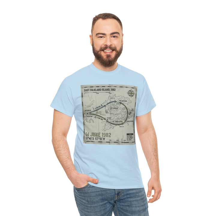 East Falkland 1982 Map T-Shirt — Port Stanley Victory Graphic