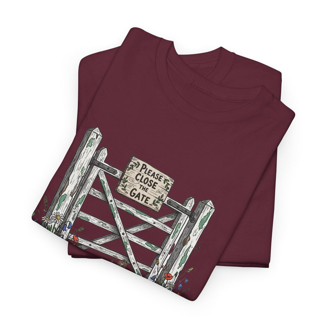 Close the Gate T-Shirt — Rural Discipline Heritage Graphic