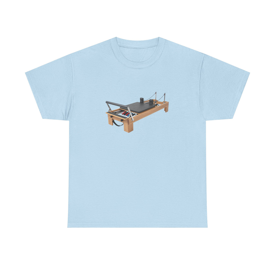 Pilates Reformer Tee – soft, breathable cotton designed for Pilates sessions. Comfortable, flexible, and perfect for reformer workouts or casual wear.