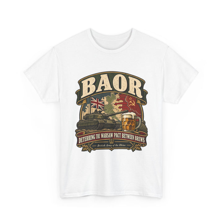 BAOR T-Shirt — “Deterring the Warsaw Pact Between Beers” Cold War Humour Tee