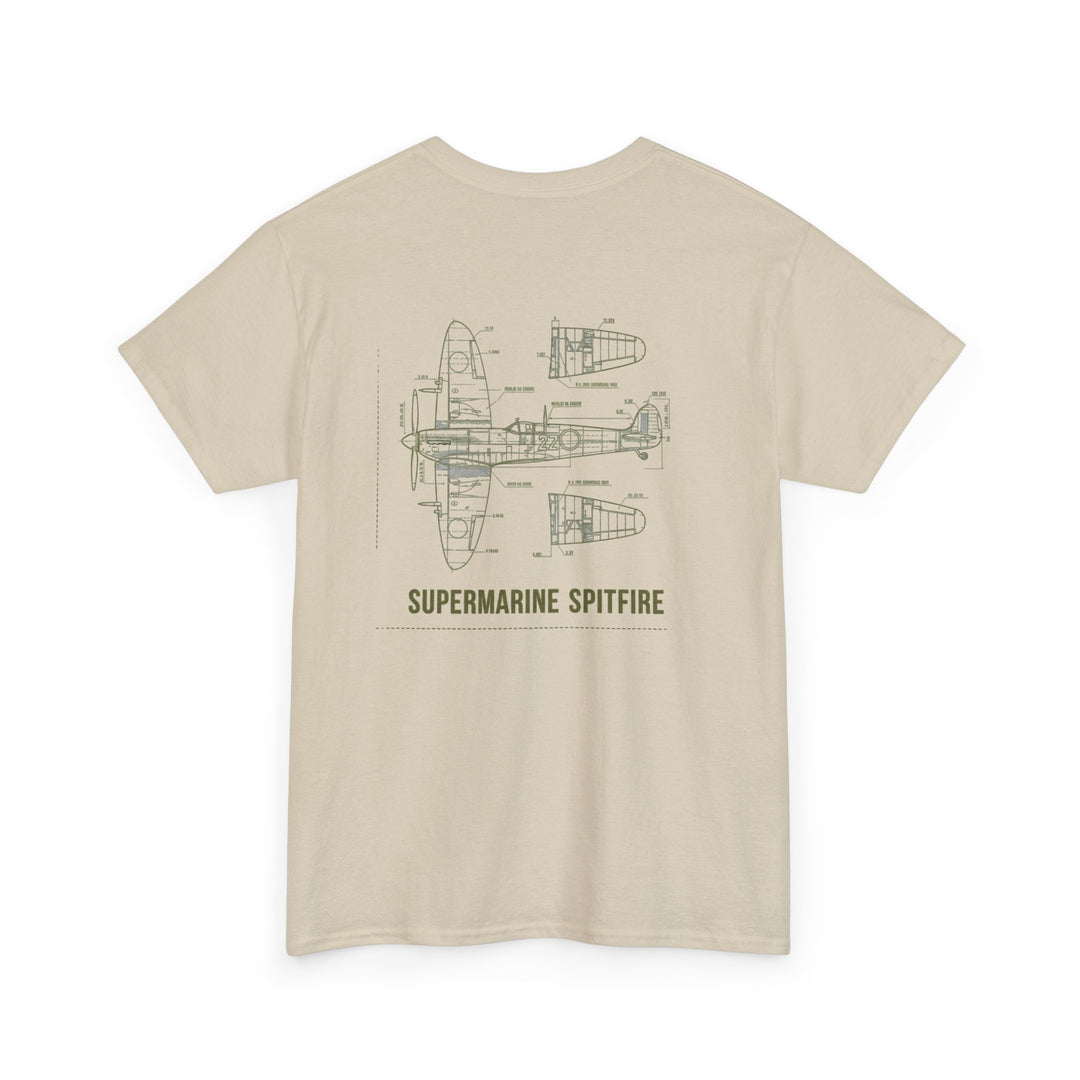 Supermarine Spitfire Blueprint T-Shirt — WW2 Aircraft — alternate product image 6