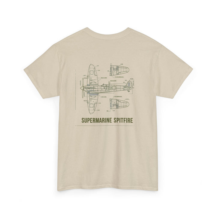 Supermarine Spitfire Blueprint T-Shirt — WW2 Aircraft — alternate product image 6