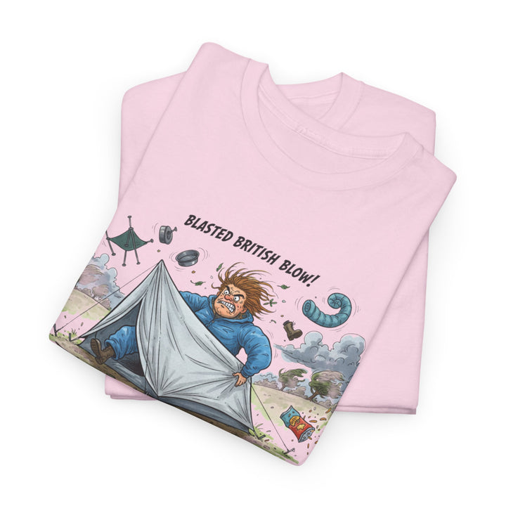 Blasted British Blow Graphic T-Shirt — Retro UK Camping Adventure Tee