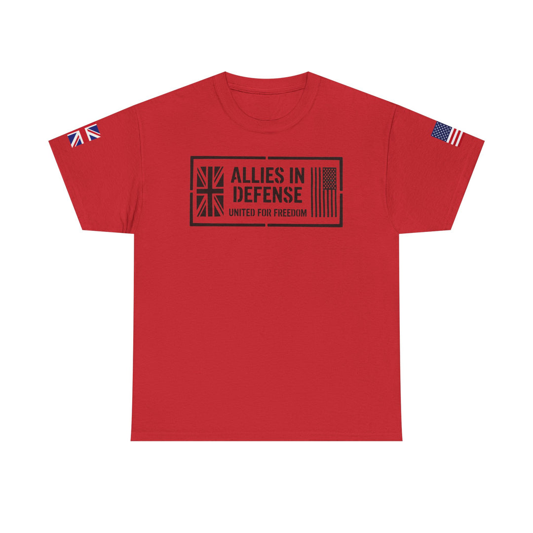 UK &amp; US Allies Defence Veteran Tee — Flags on Sleeves