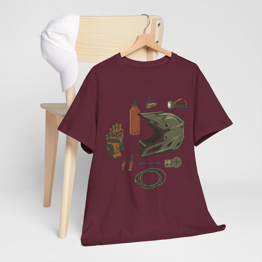 MTB Gear Layout T-Shirt — Mountain Bike Essentials Tee
