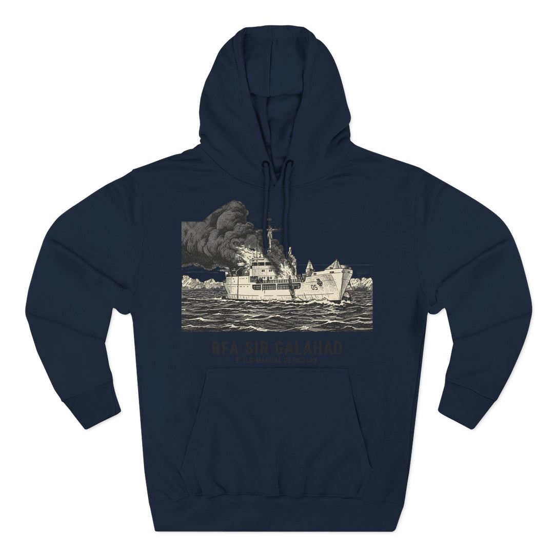 RFA Sir Galahad Graphic Hoodie — Retro Ship Illustration &amp; Gallus S&amp;W Logo
