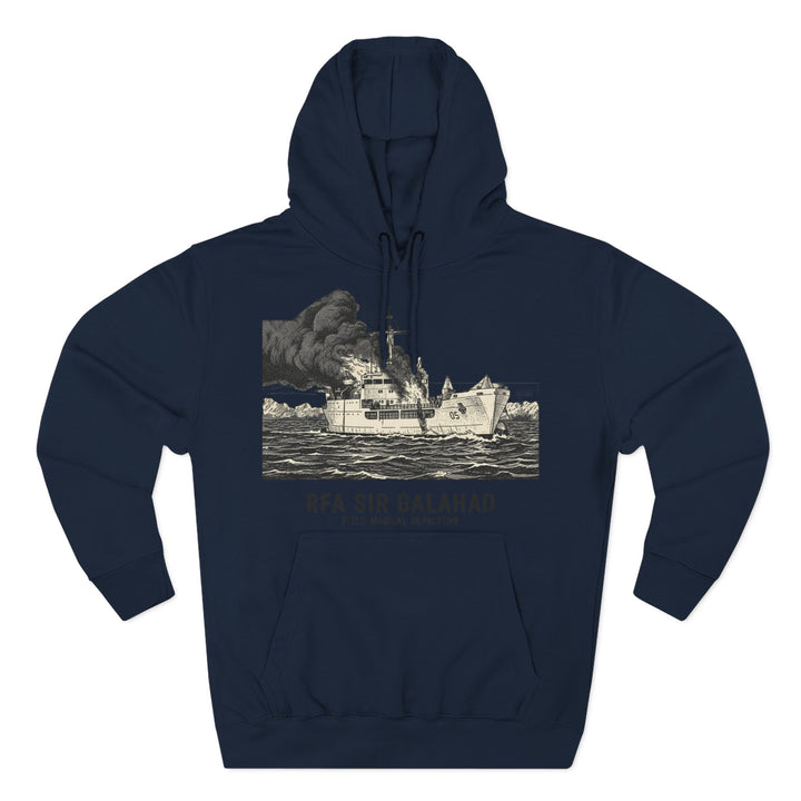 RFA Sir Galahad Graphic Hoodie — Retro Ship Illustration &amp; Gallus S&amp;W Logo