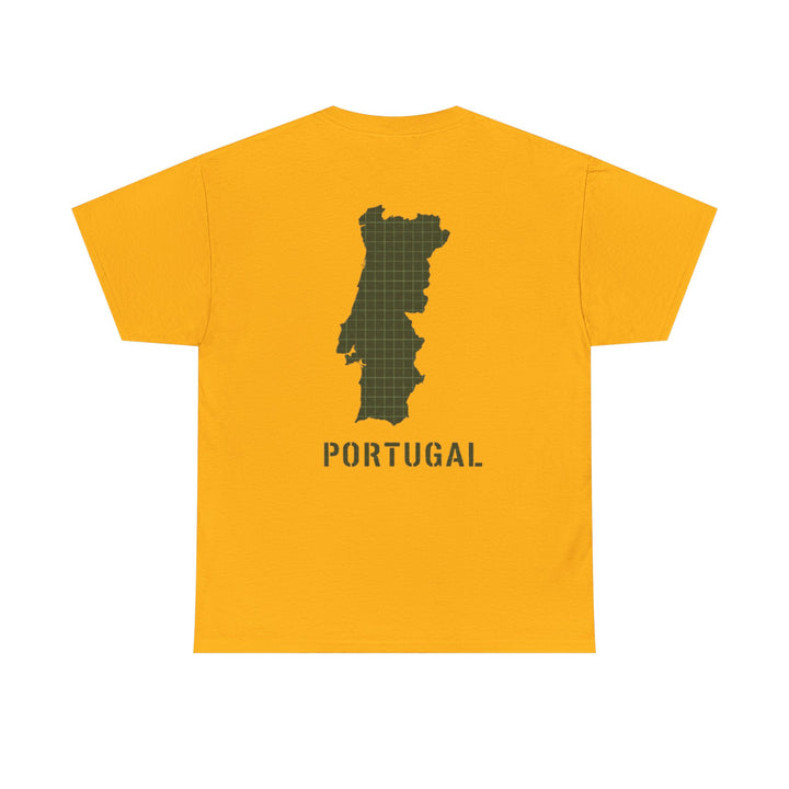Portugal Map T-Shirt — Vintage Green Grid Portugal Tee