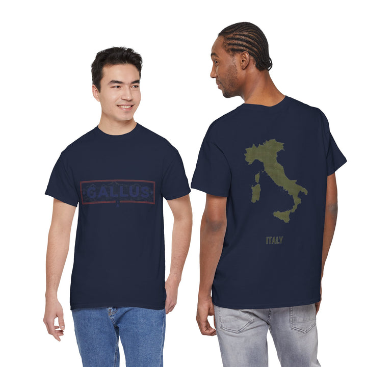 Italy Map Tee — GALLUS Logo Casual Cotton T-Shirt