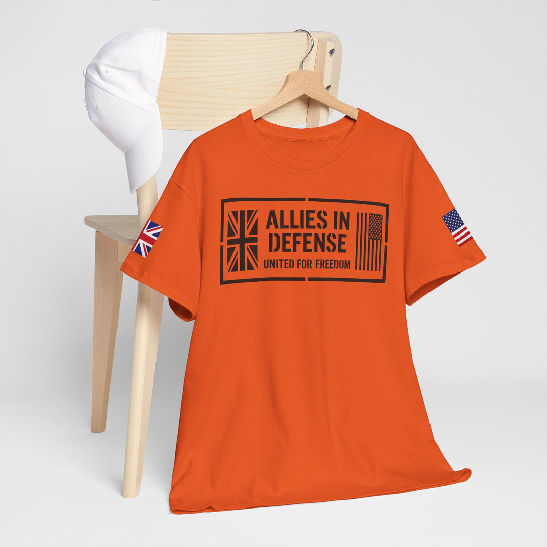 UK &amp; US Allies Defence Veteran Tee — Flags on Sleeves