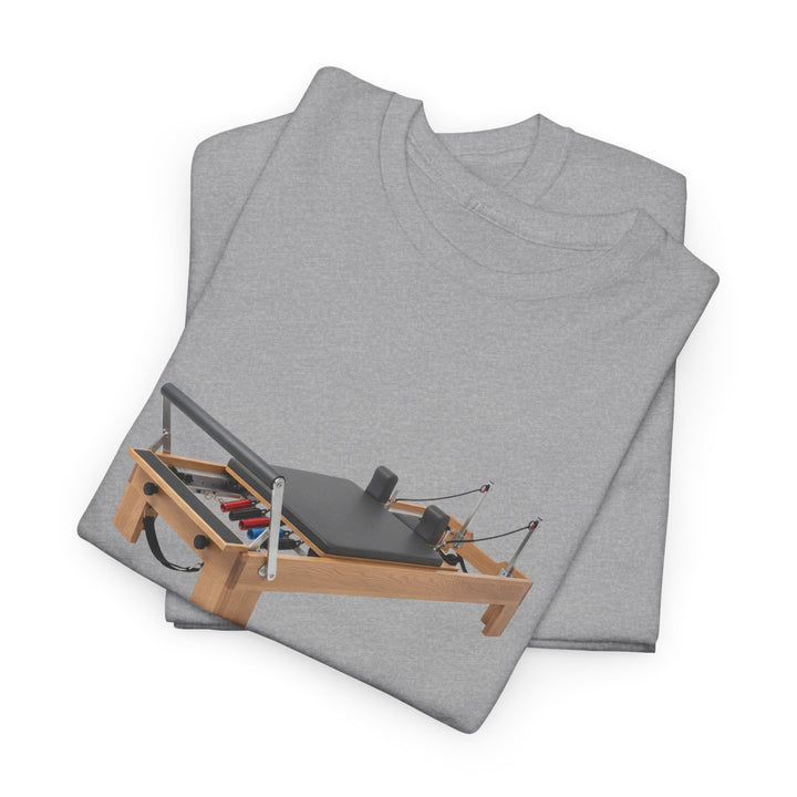 Pilates Reformer Tee – soft, breathable cotton designed for Pilates sessions. Comfortable, flexible, and perfect for reformer workouts or casual wear.