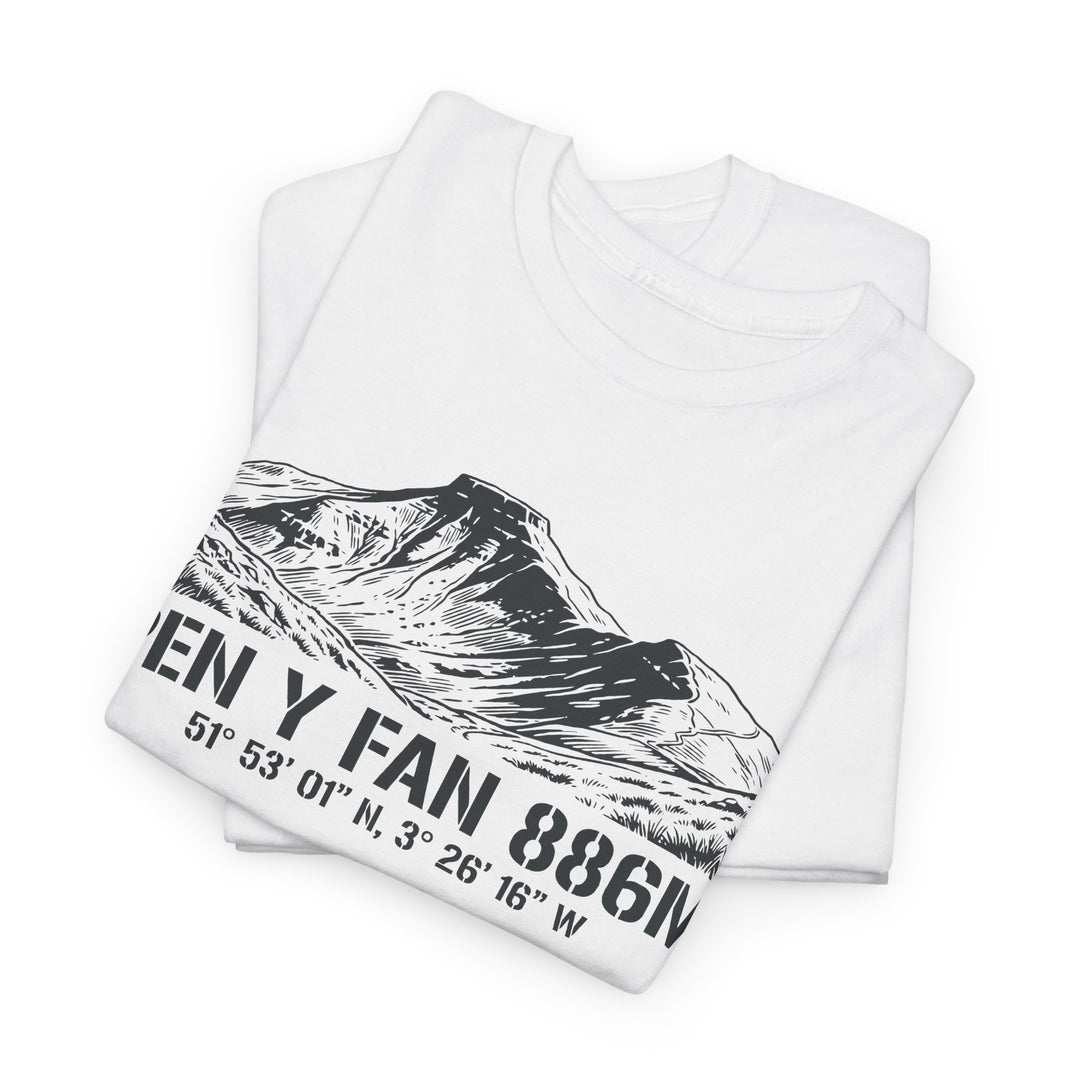 Pen y Fan 886m Graphic Tee | Vintage Elevation &amp; Coordinates