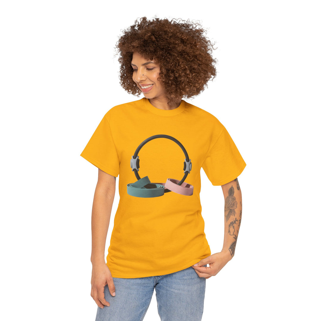Pilates Band Workout Shirt – soft, breathable fabric designed for resistance band exercises. Comfortable, flexible, and perfect for Pilates sessions or workouts.