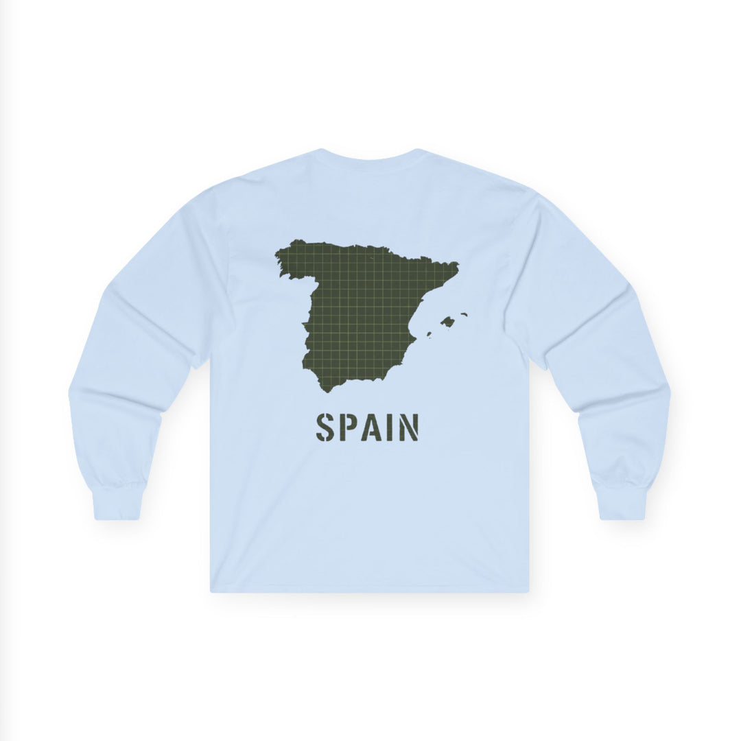 Spain Map Long Sleeve Tee — Gallus Logo Travel Shirt