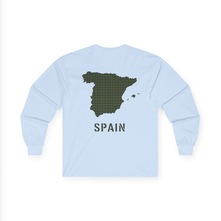 Spain Map Long Sleeve Tee — Gallus Logo Travel Shirt