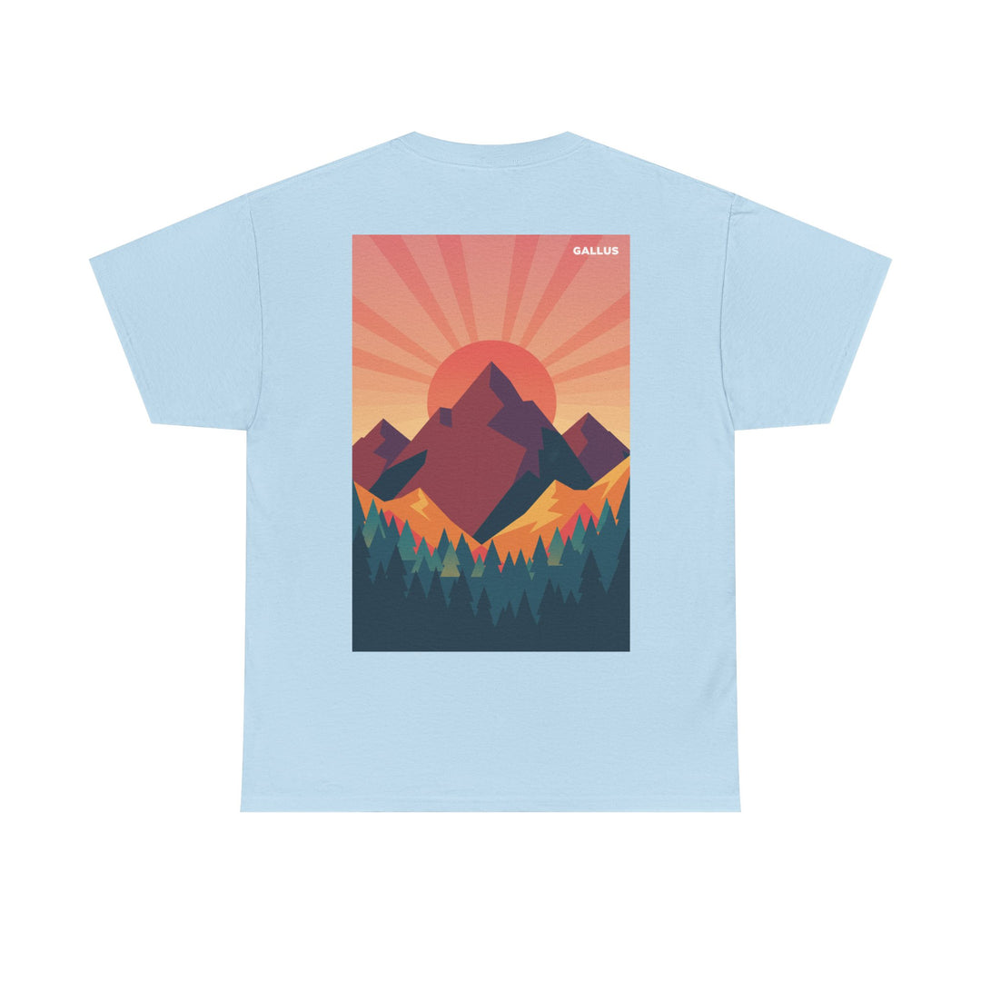 Mountain Sunset T-Shirt — Retro Nature Graphic Tee with &