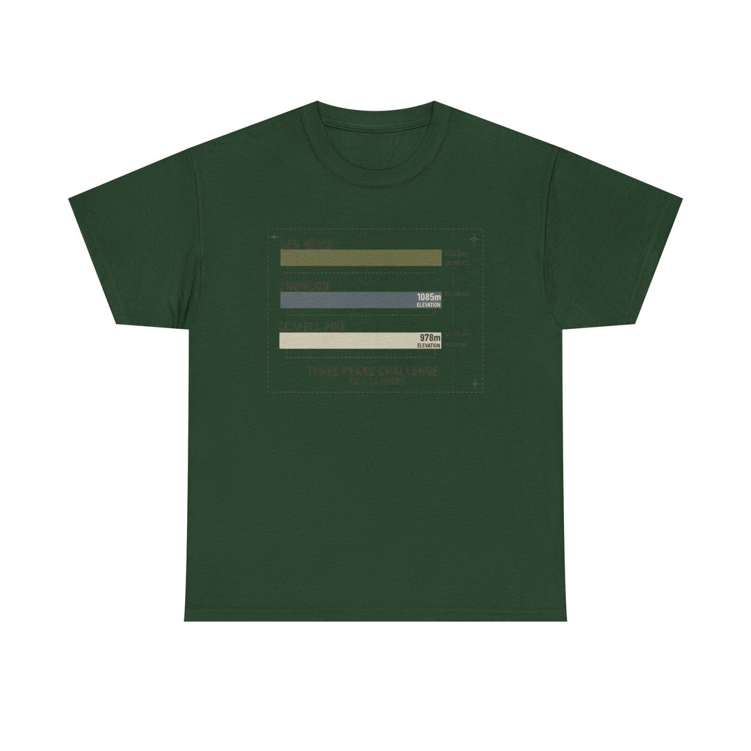Three Peaks Challenge Graphic T-Shirt — Retro UK Mountain Hiking Tee