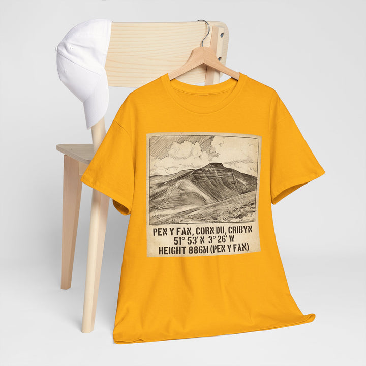 Pen y Fan Summit Coordinates T-Shirt — Vintage Mountain Peak Tee