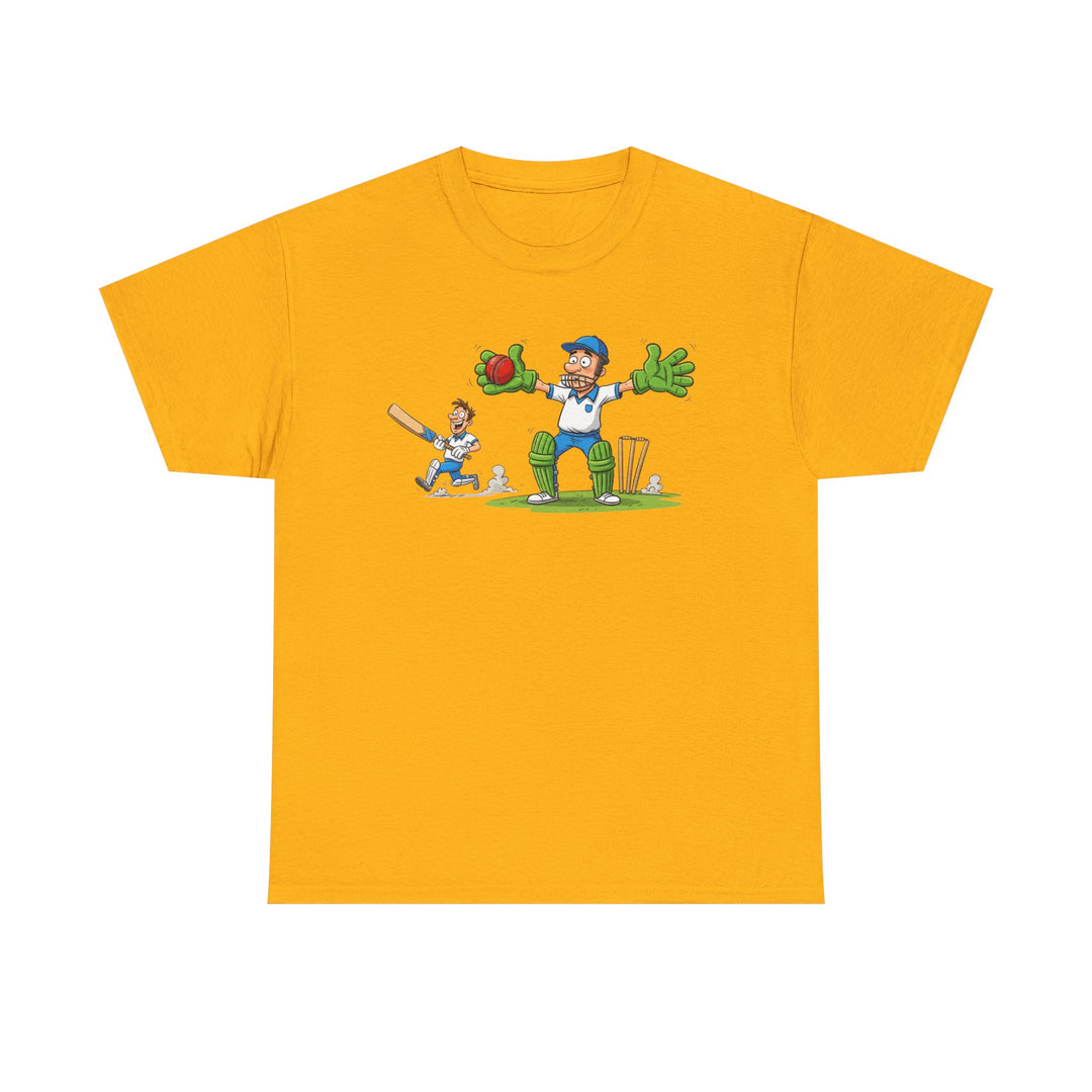 Cricket Catch Graphic Cartoon T-Shirt