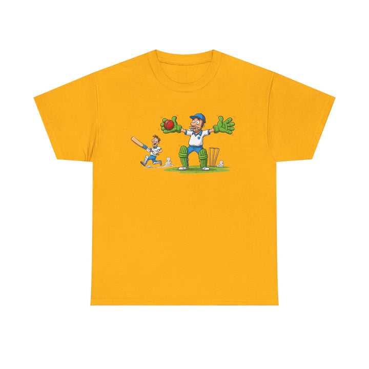 Cricket Catch Graphic Cartoon T-Shirt