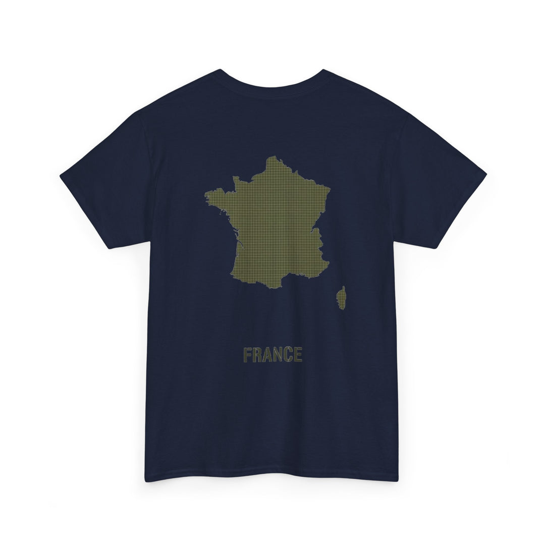 France Map T-Shirt — Minimalist Olive France Map Tee
