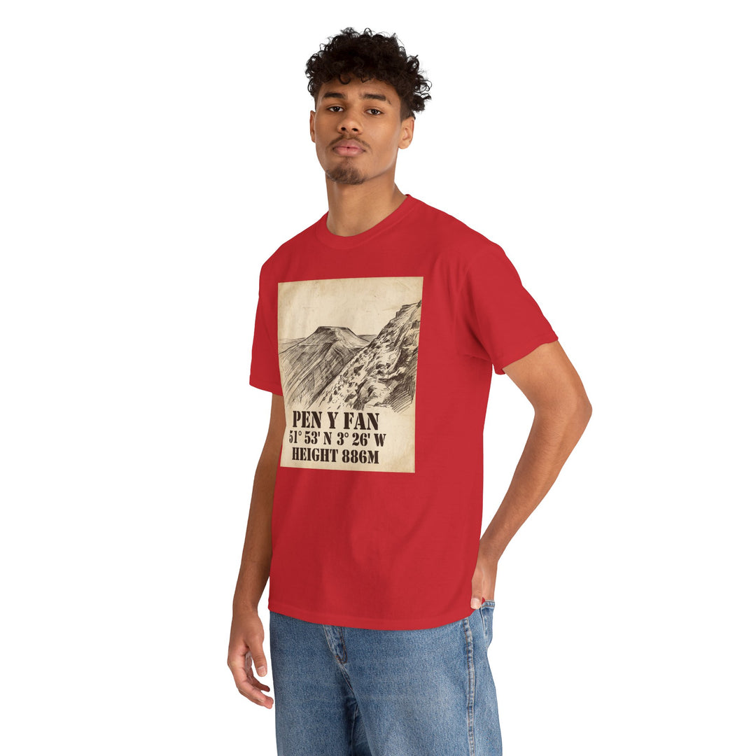 Pen y Fan T-Shirt - Brecon Beacons Vintage Coordinates &amp; Elevation