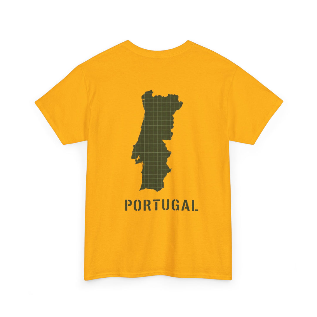 Portugal Map T-Shirt — Vintage Green Grid Portugal Tee