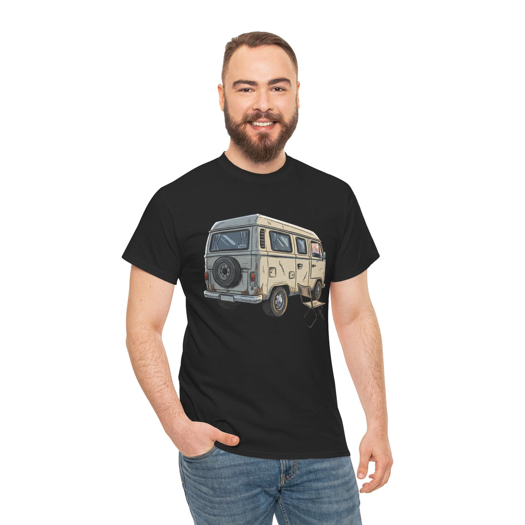 Retro Van Life Graphic T-Shirt - Classic Camper Van Adventure Tee