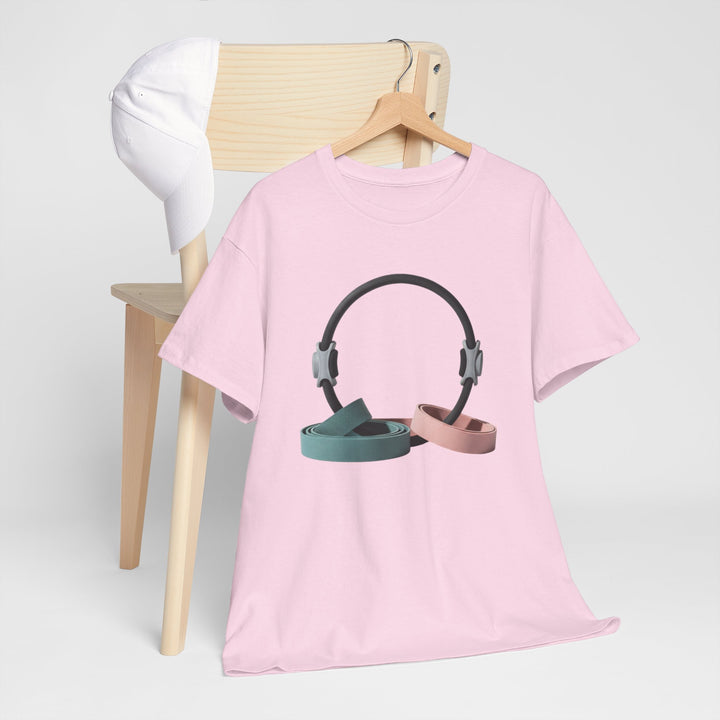 Pilates Band Workout Shirt – soft, breathable fabric designed for resistance band exercises. Comfortable, flexible, and perfect for Pilates sessions or workouts.