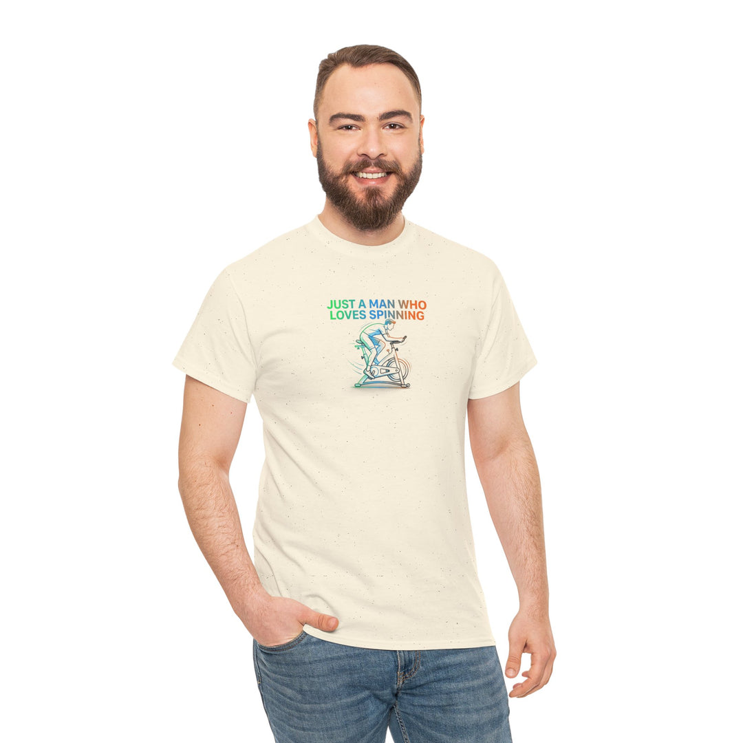 Spinner Enthusiast T-Shirt — "Just a Man Who Loves Spinning" Graphic Tee