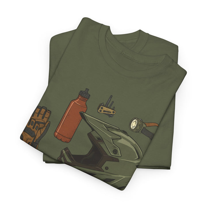 MTB Gear Layout T-Shirt — Mountain Bike Essentials Tee