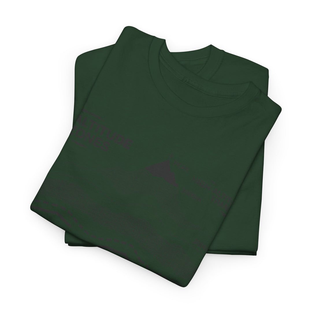 Retro Mountain Altitude Graphic T-Shirt — Vintage Topographic Hiking Tee