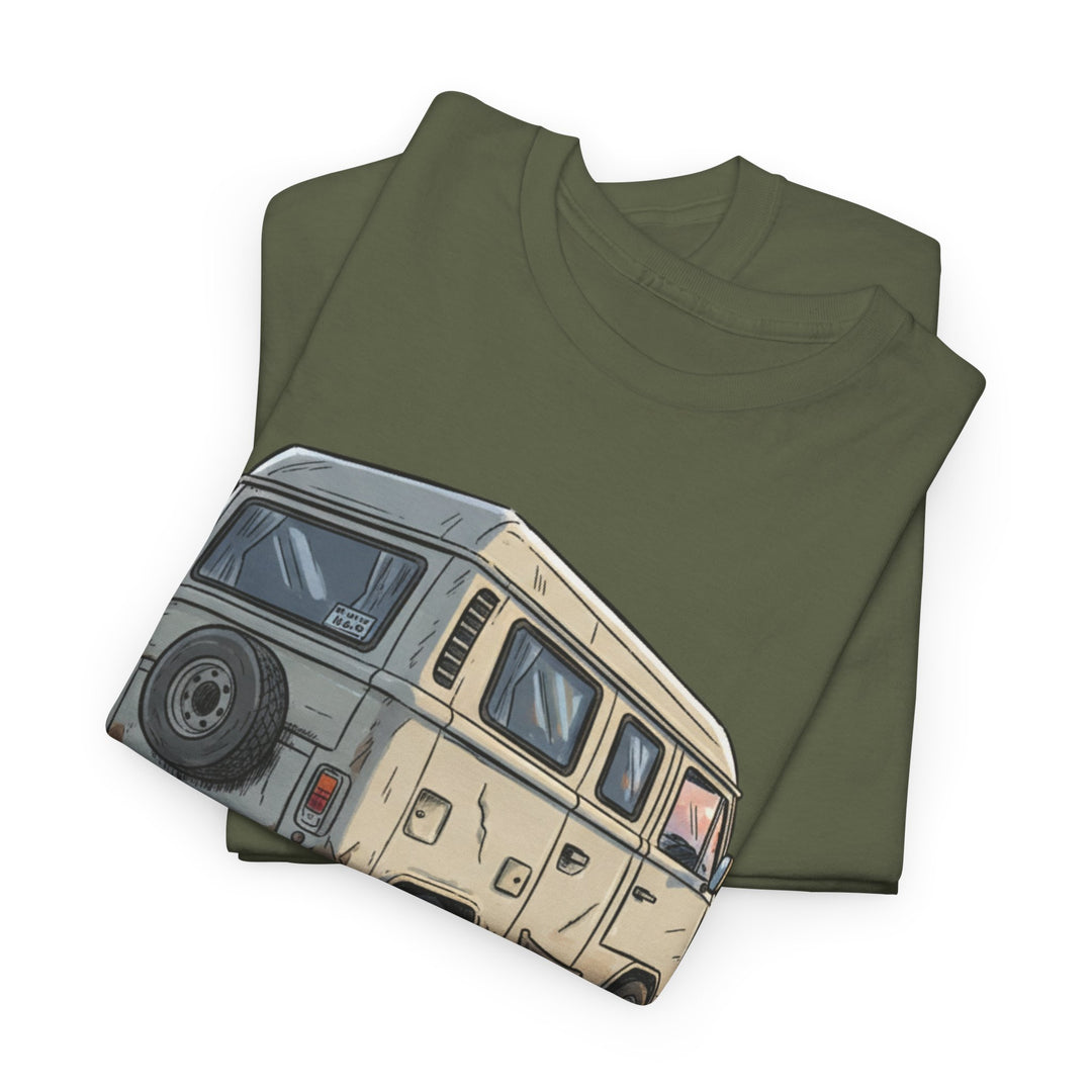 Retro Van Life Graphic T-Shirt - Classic Camper Van Adventure Tee
