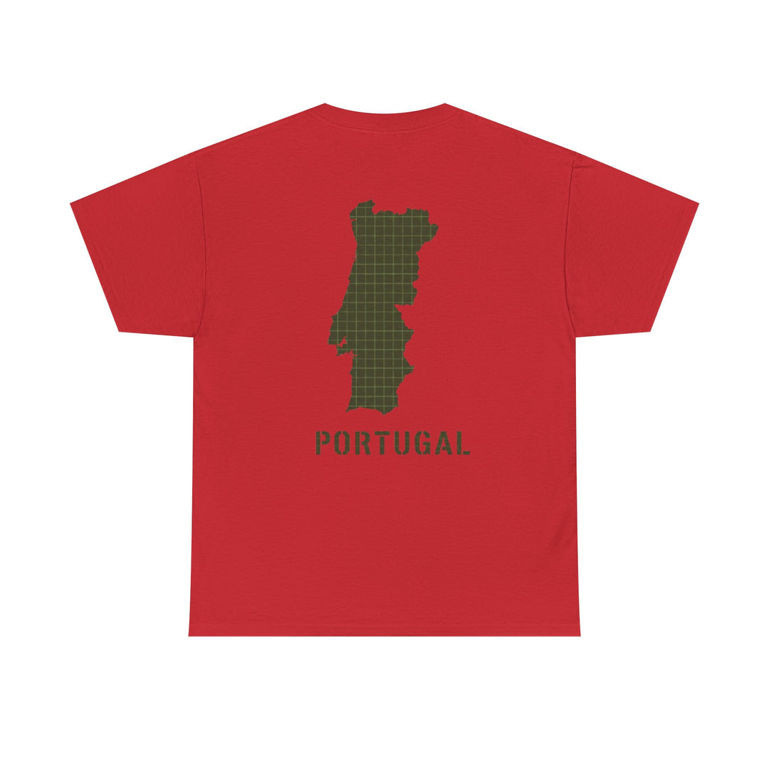 Portugal Map T-Shirt — Vintage Green Grid Portugal Tee