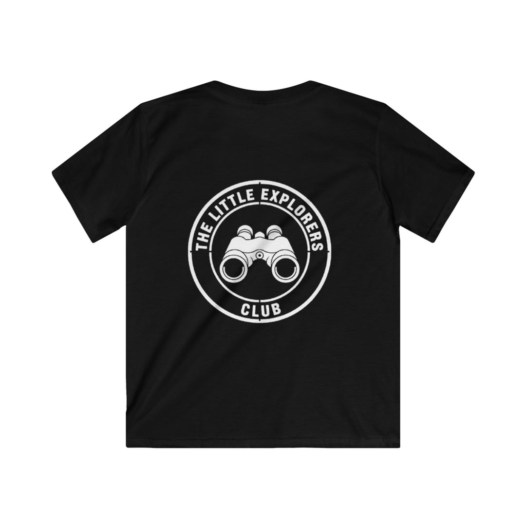 Kids Tee — "The Little Explorers Club" Binoculars Graphic