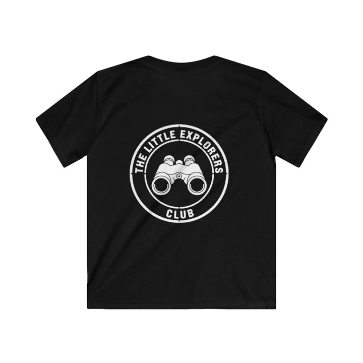 Kids Tee — "The Little Explorers Club" Binoculars Graphic