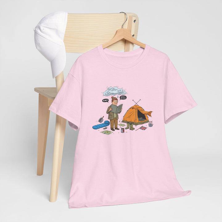 Retro Mountain Camping Graphic T-Shirt — Vintage Campfire Adventure Tee