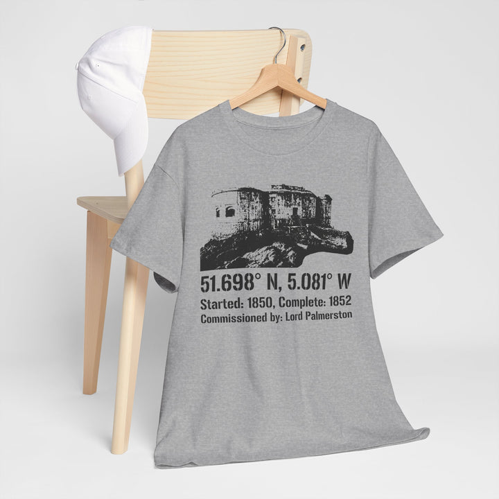 Stack Rock Fort T‑Shirt — Coastal Landmark Graphic Tee