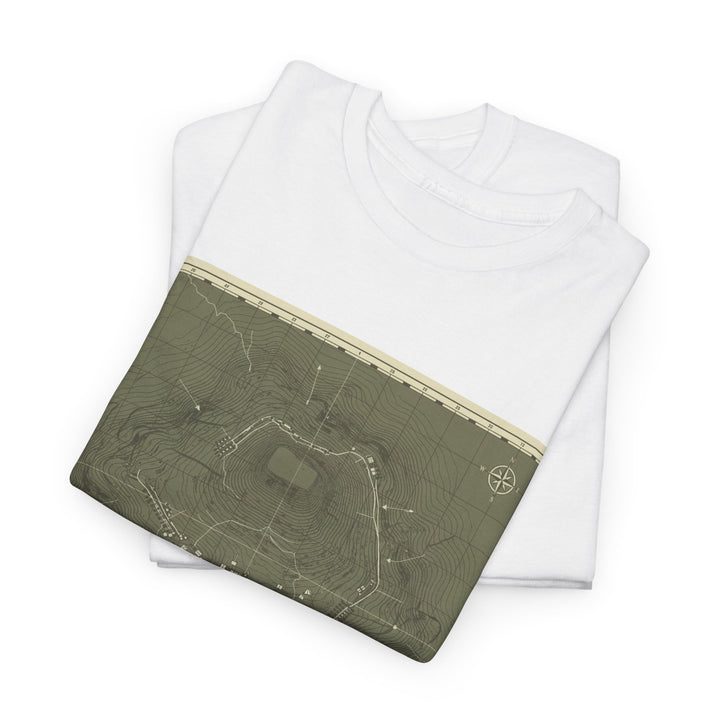Isandlwana Map Print T-Shirt featuring a vintage topographic design. A bold heritage graphic tee inspired by historic terrain.