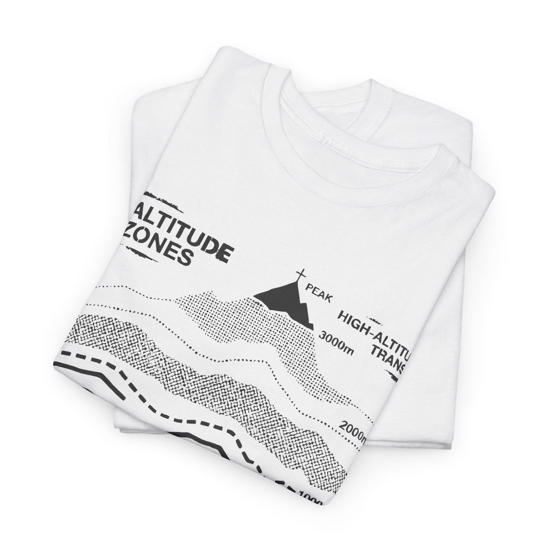 Retro Mountain Altitude Graphic T-Shirt — Vintage Topographic Hiking Tee